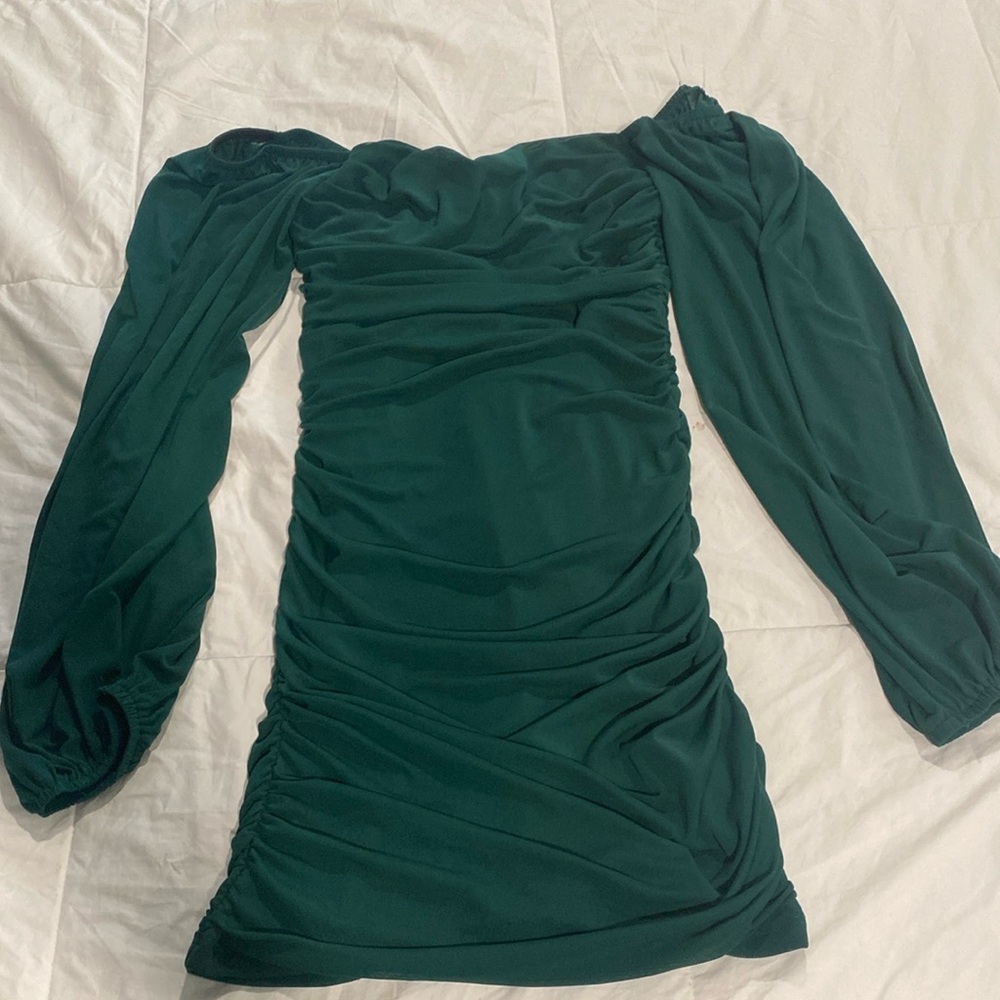Forest green mini dress